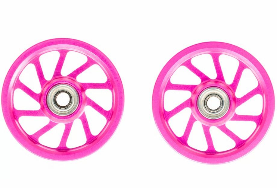 みんでぶ　スパイラル CNC加工 オールアルミベアリングローラー (19mm) ピンク