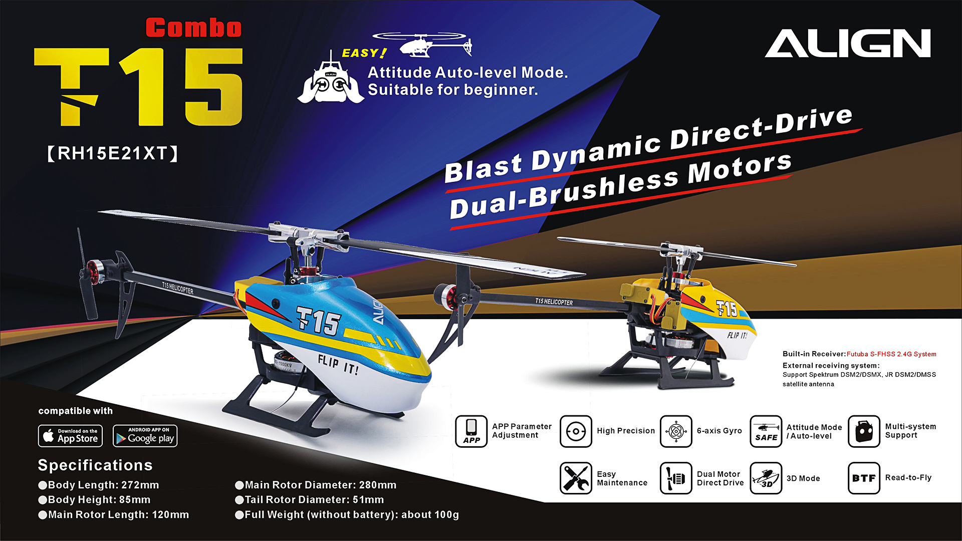 RH15E21XW T15 コンボ ブルー / ラジコン プラモデル専門店 ヘリポート