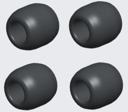 GT060142　RS5/RS6 ランディングスキッド ラバースリーブ ブラック